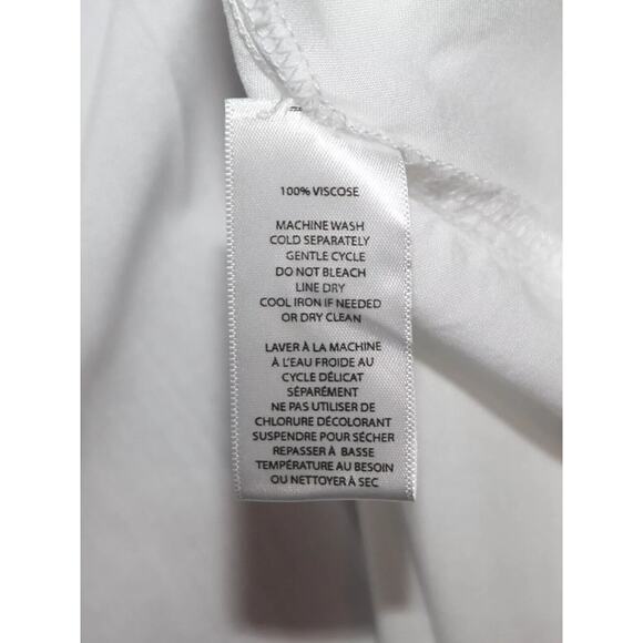 Beachlunchlounge Button Front Blouse Shirt Pocket Long White Versatile Comfy XL - Picture 4 of 4